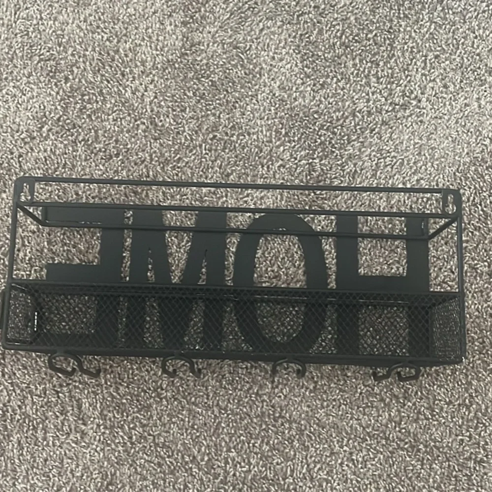 Home Wall Mount Wine Rack Black Metal